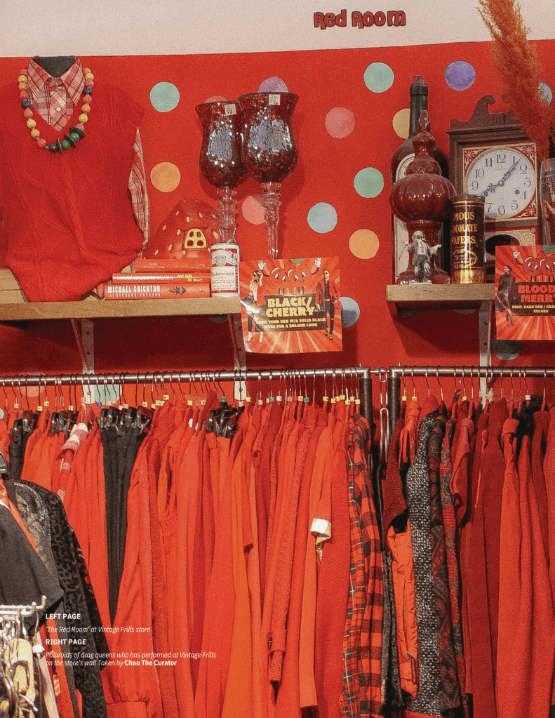 Vintage Frills, Vintage Frills, color-co ordinated cubby vintage shop 